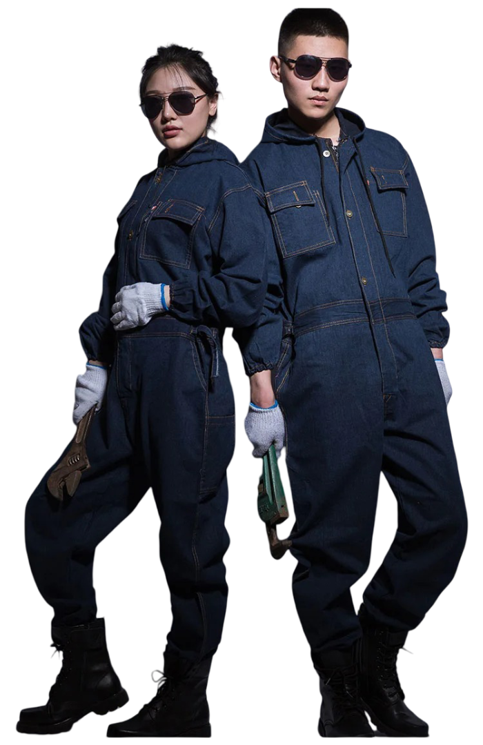 Combinaison de travail en coton effet jeans