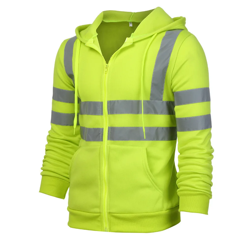 Veste bleu de travail fluorescente verte