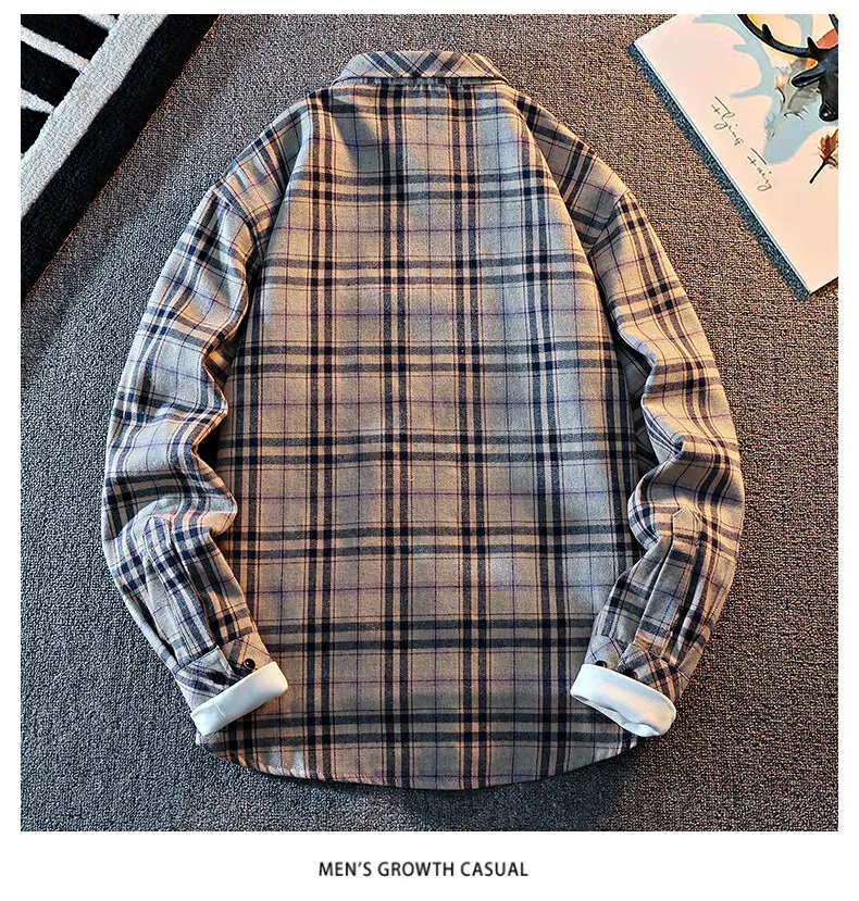 Chemise à carreau de travail grise – Image 2