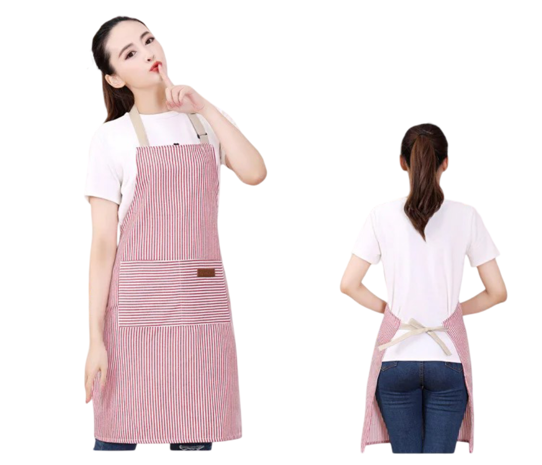Tablier à fines rayures rouges – Image 2