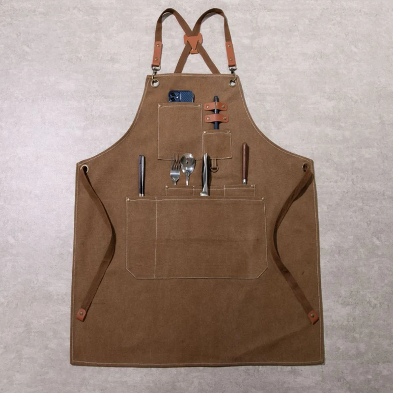 Tablier artisan couleur café – Image 2