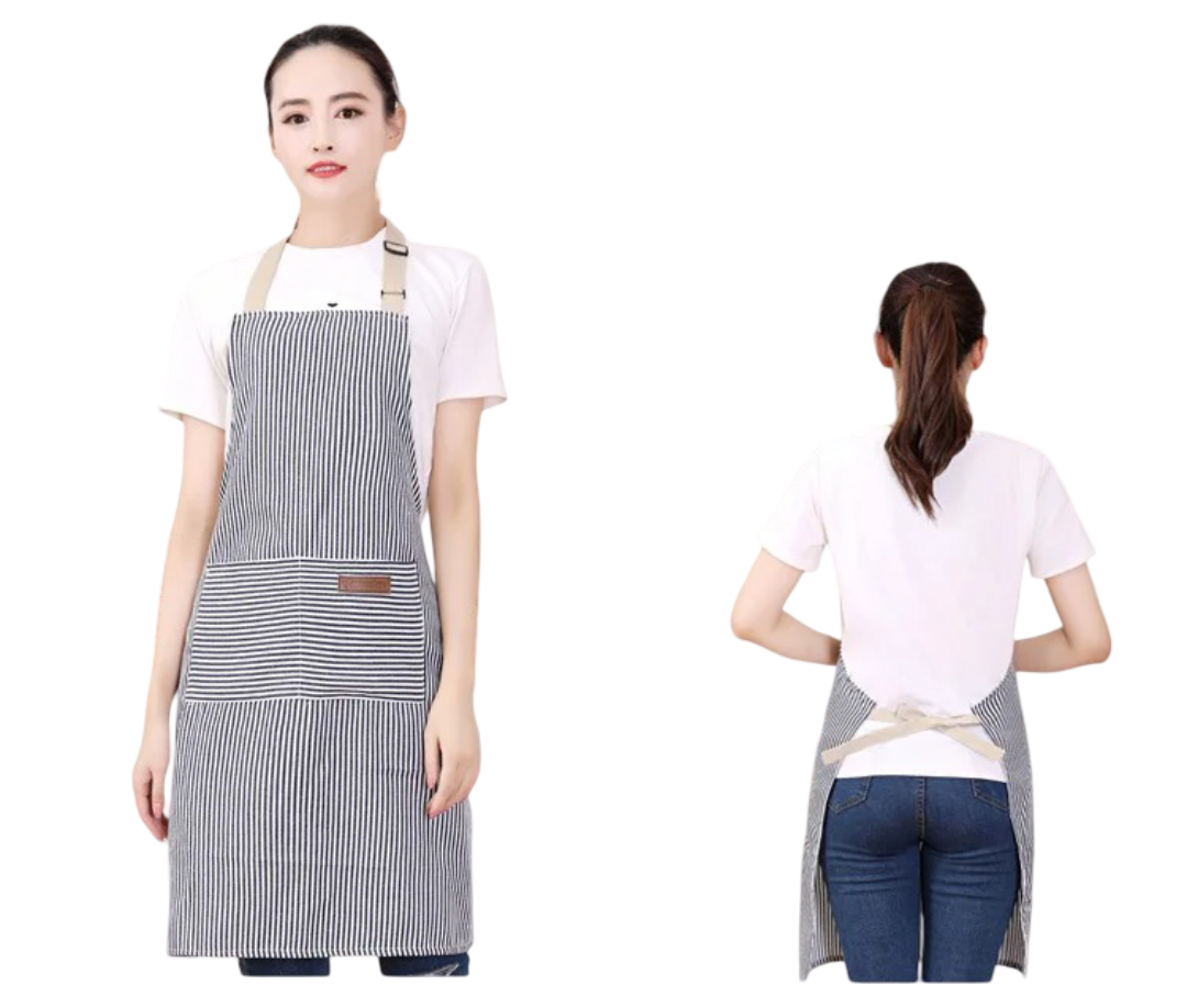 Tablier à fines rayures grises – Image 4