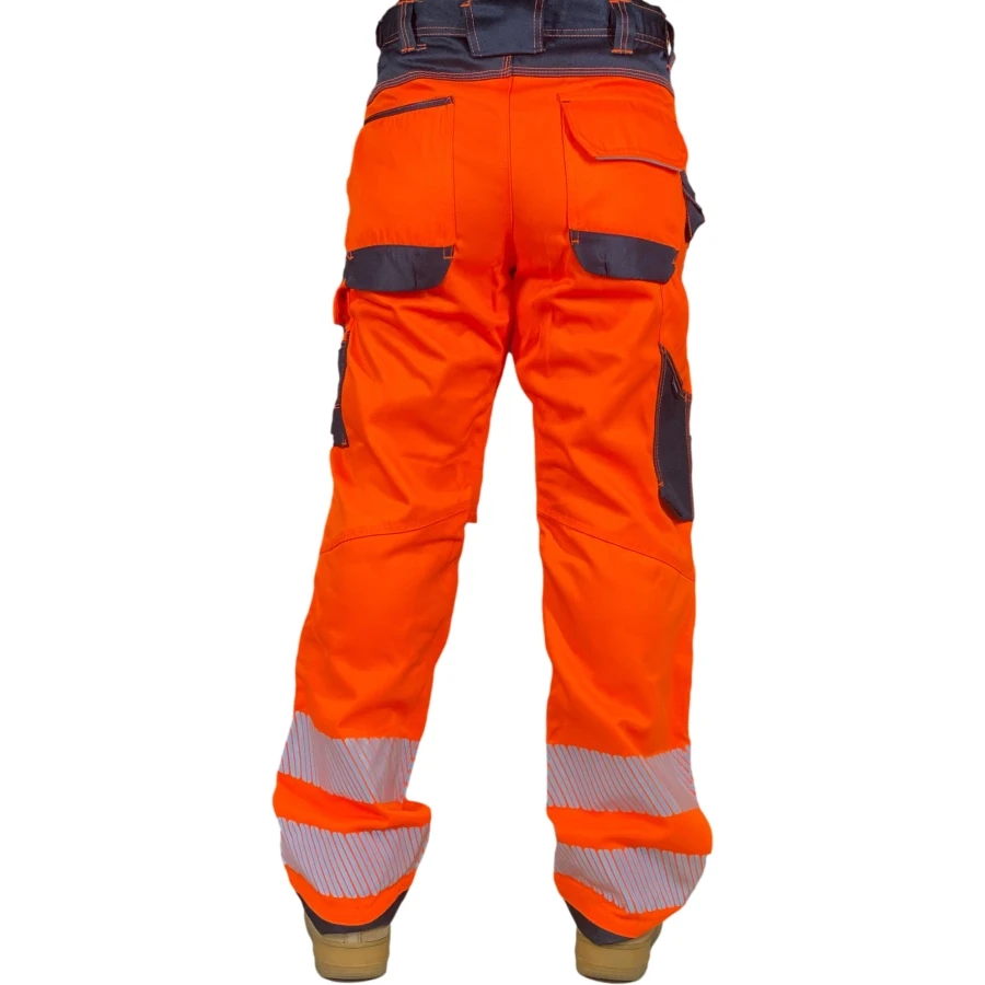 Pantalon réfléchissant orange en coton et polyester – Image 3