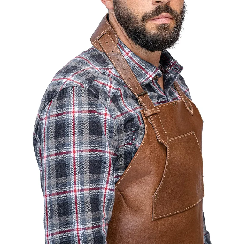 Tablier en cuir brun – Image 4