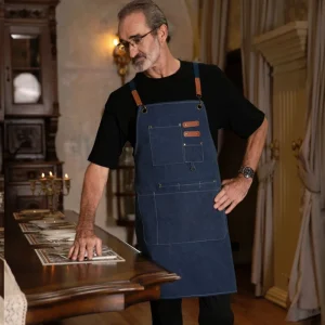 Tablier artisan couleur bleu