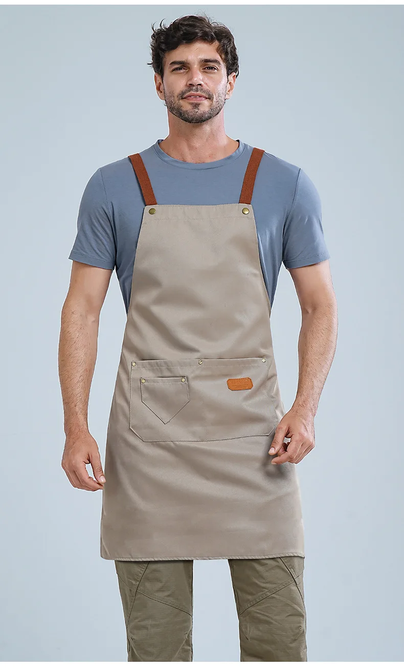 Tablier de cuisine imperméable à sangle croisée réglable 7 coloris – Image 16