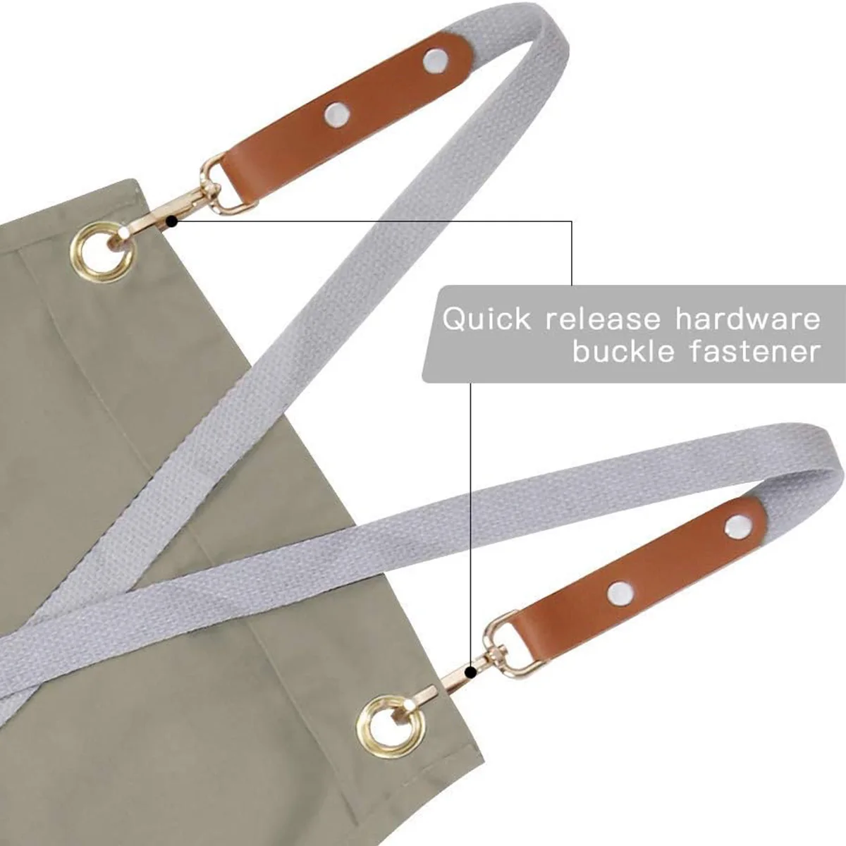 Tablier en toile imperméable avec poches et fente à la jambe – Image 15