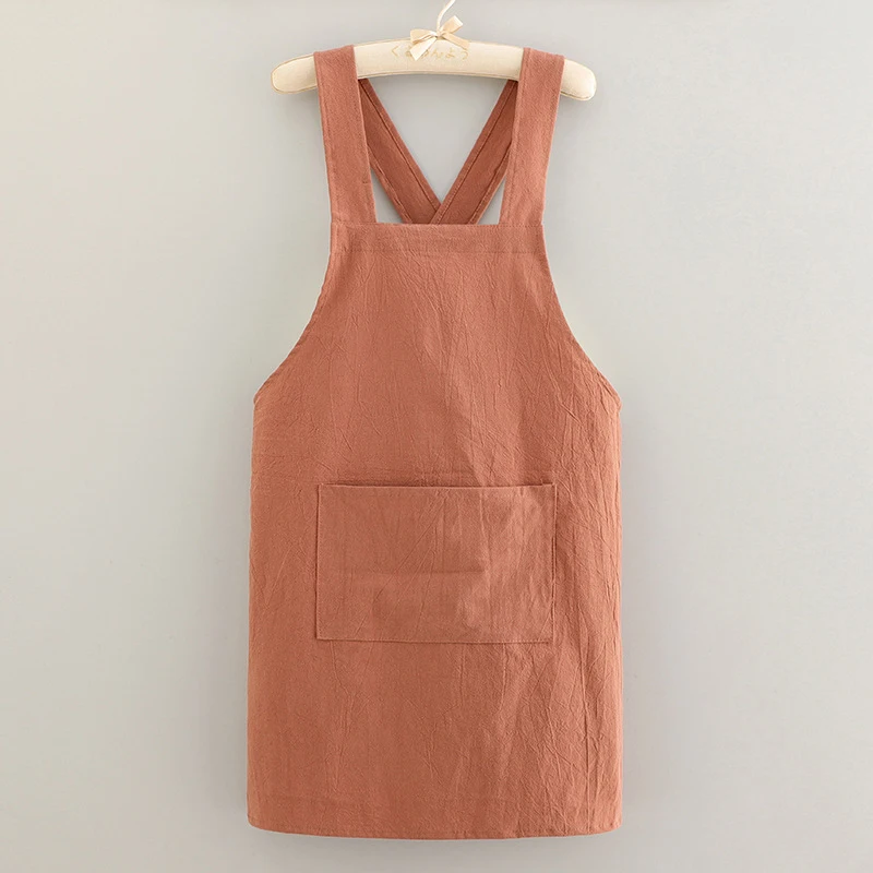 Tablier de cuisine café avec poche centrale