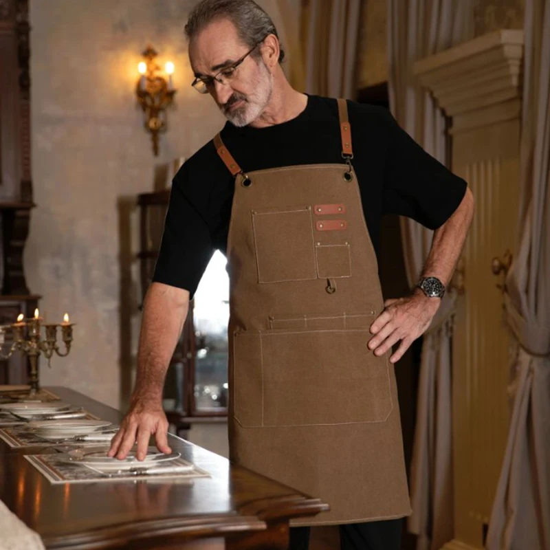 Tablier artisan couleur café