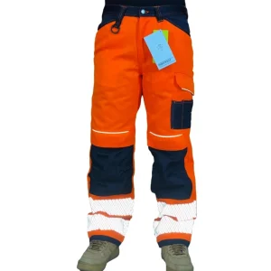Pantalon réfléchissant orange en coton et polyester