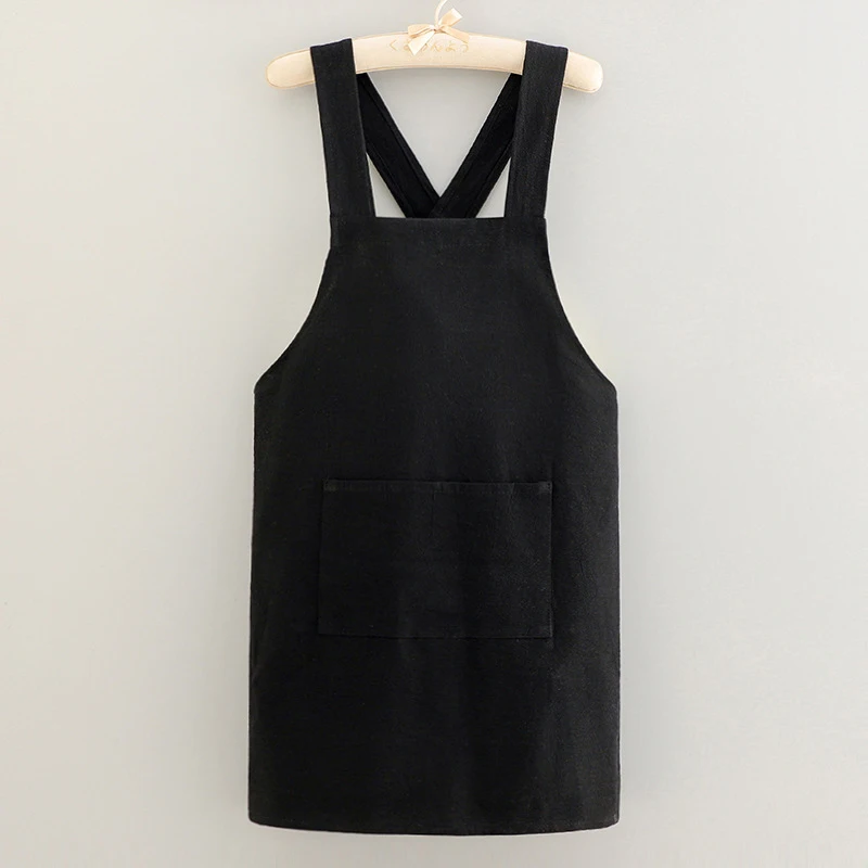 Tablier de cuisine noir avec poche centrale