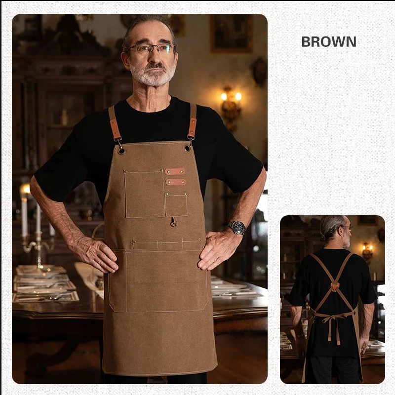 Tablier artisan couleur café – Image 4