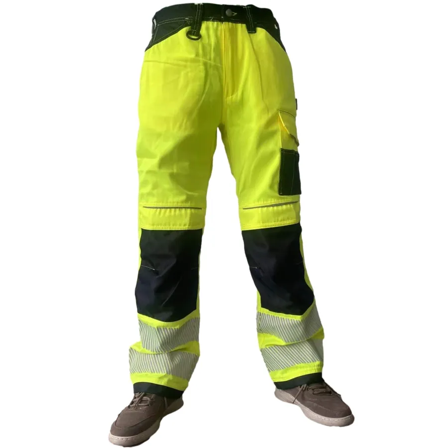 pantalon réfléchissant vert en coton