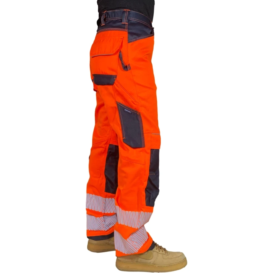 Pantalon réfléchissant orange en coton et polyester – Image 4