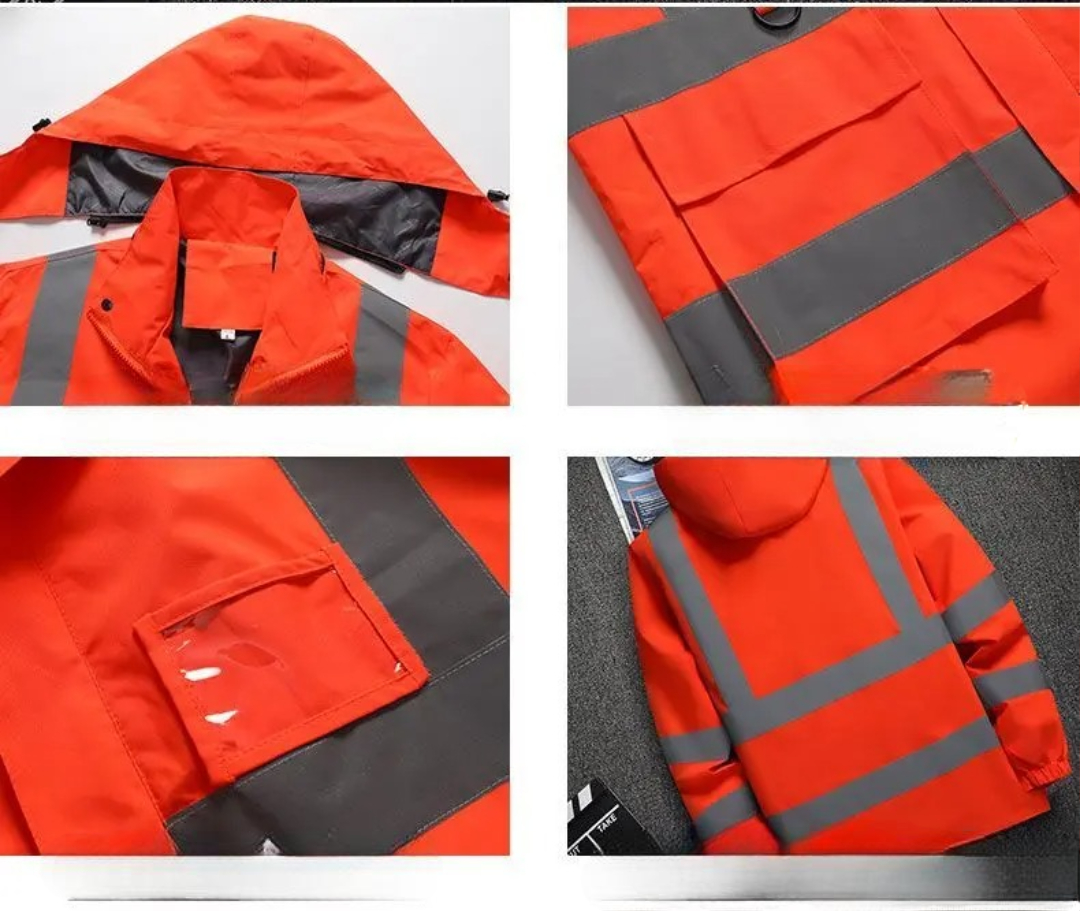 Vêtements de chantier en extérieur, coupe-vent, imperméable, bande réfléchissante – Image 2